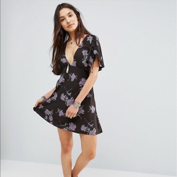 Free People 'Melanie' Women's Floral Print Fit & Flare Dress - size 10 Like New! - Picture 6 of 7